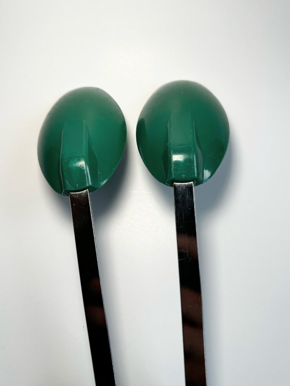 Bonny Vintage Solid Serving 2pk Spoons Nylon Green Plastic Handle USA Utensils - Picture 7 of 9